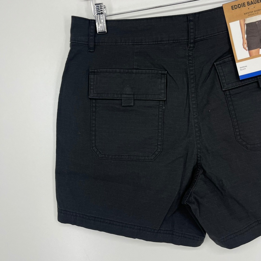 Eddie Bauer Womens Black Ripstop Utility Shorts Size 10 1849046 5" Inseam NEW - Picture 5 of 14